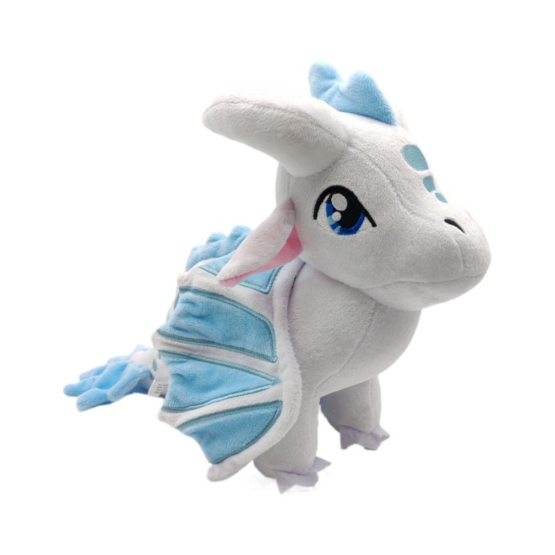 Kids Toys Unique - 火の翼ぬいぐるみドラゴンおもちゃ、柔らかいぬいぐるみ、かわいい大きな目、白い仲間、装飾、子供、男の子と女の子のための特別なギフト