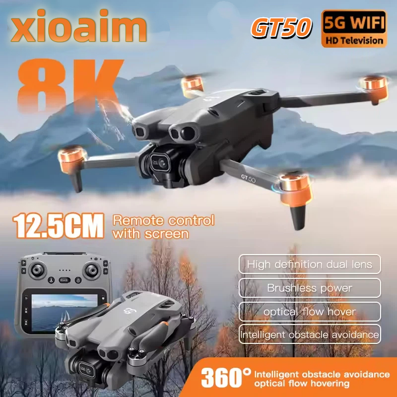 Xiaomi Kids Toys - Xiaomi GT50ドローン、4.3インチスクリーンリモコン、8K軽量折りたたみ式GPSクアッドコプター、初心者向け子供用おもちゃ、大人旅行用