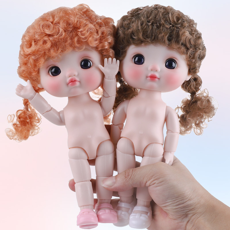 Kids Toys Bd - 21 センチメートルかわいい BJD 人形おもちゃビニール可動関節付きかわいい女の子人形髪付き女の子子供ギフト用