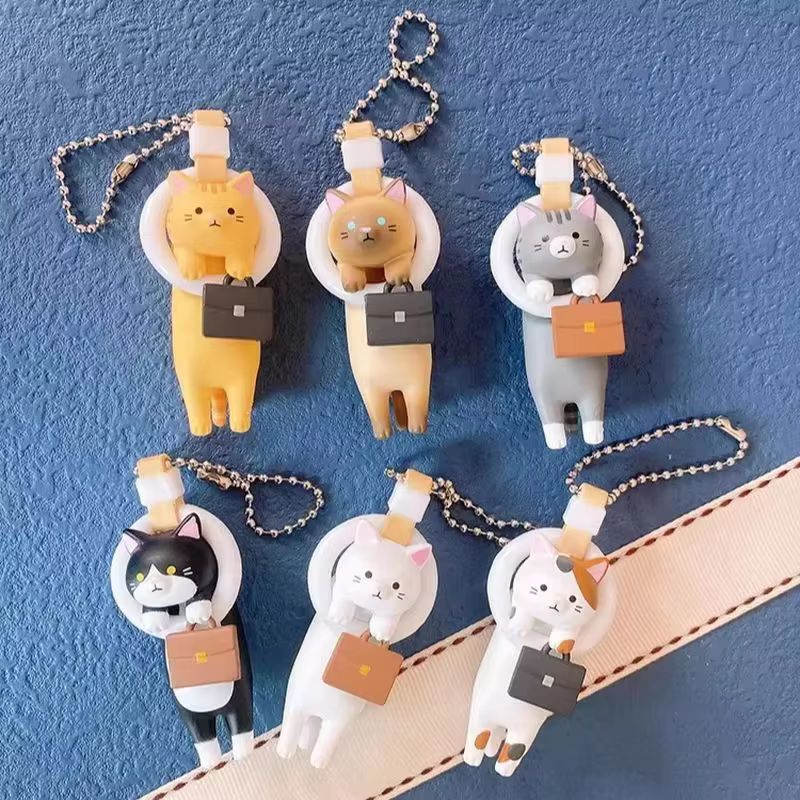 Kids Toys Unique - カワイアニメハンギングリング通勤ハンドバッグ猫アクションフィギュアキーホルダーブラインドボックスバッグパックペンダントカプセルおもちゃ子供ユニークなギフト