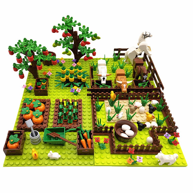 Marble Run Set - MOC 家畜木植物ビルディングブロック子供のための互換性のあるクラシックレンガ Juguetes Bloques ベースプレートのおもちゃ子供のため