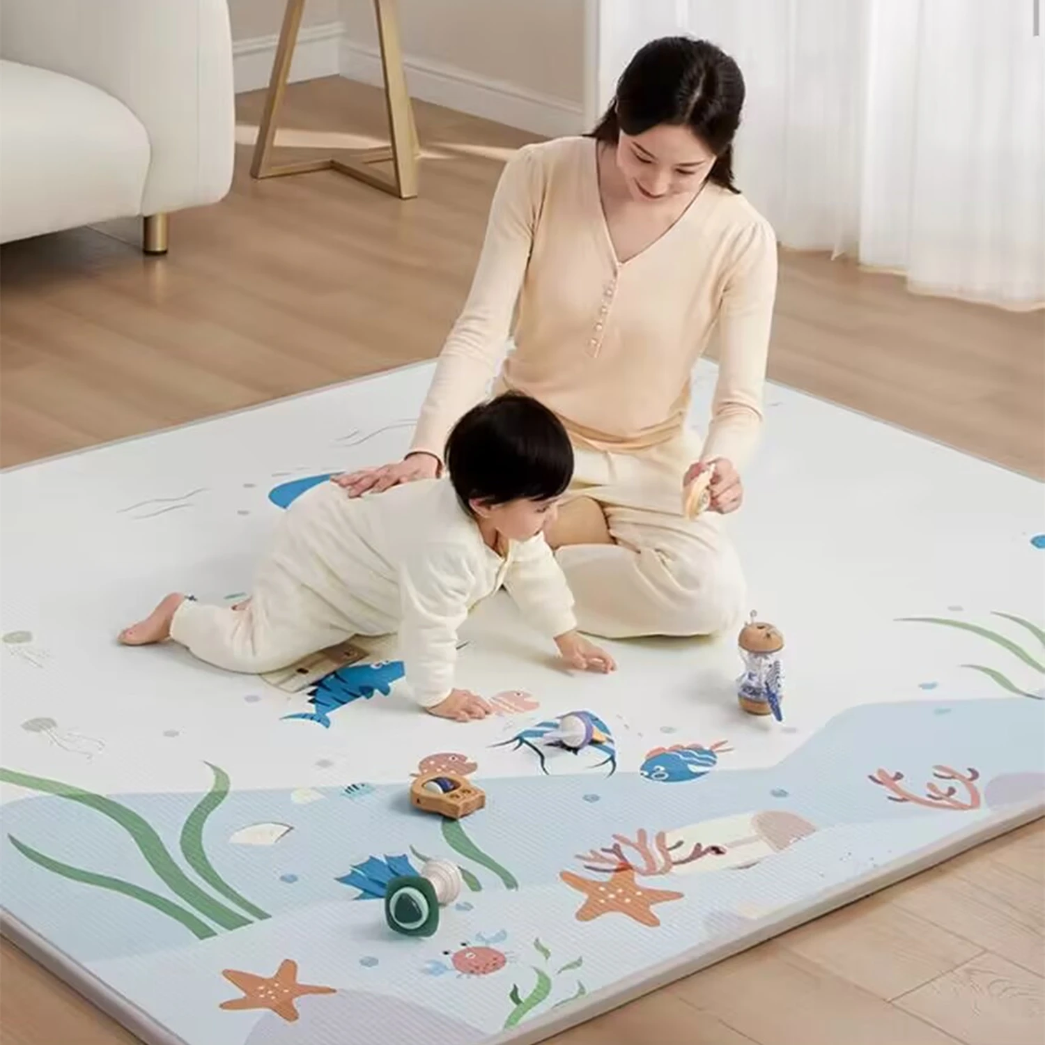 Kids Toys Bd - 防水厚1cmベビープレイマットパズル子供用キリンライオンマットベビークライミングパッドキッズラグベビーゲームマットおもちゃギフト用
