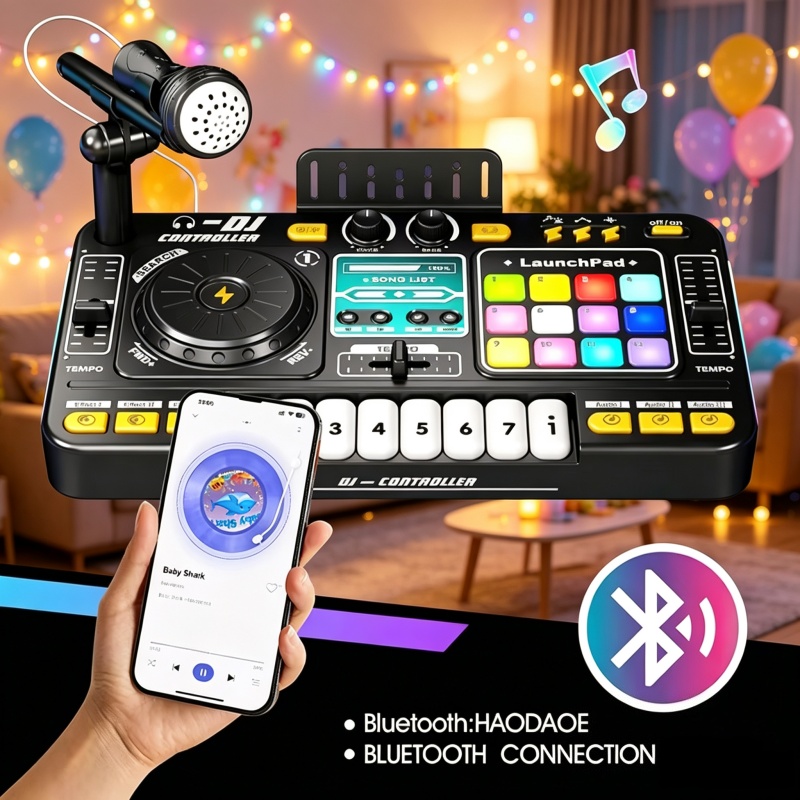 Kids Toys Bd - シミュレーション DJ ミキサーコントローラーおもちゃ子供のための音楽効果電子学習キーボードゲーム子供 DJ プレーヤークリスマスギフト
