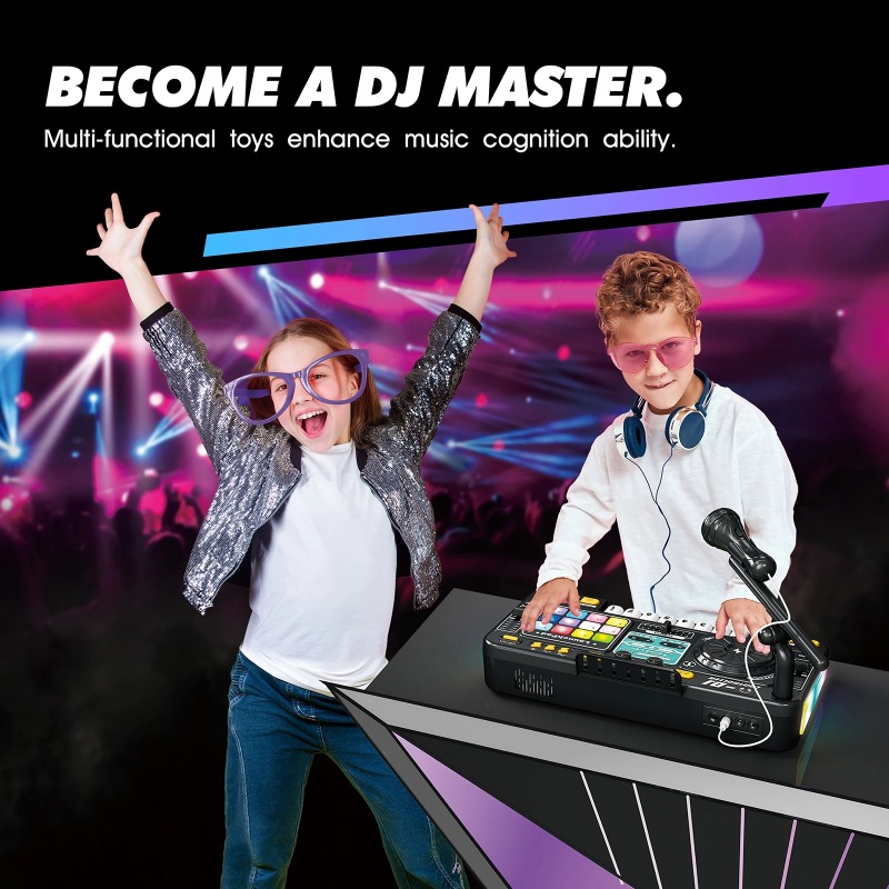 多機能子供用 DJ ターンテーブル マイク付き 電子ピアノ  - Kids Toys Bd のレビューと価格