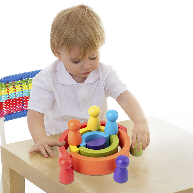 DIY 子供の木製レインボーおもちゃクリエイティブ木製レイン - Wooden Blocks Stacking のレビューと価格