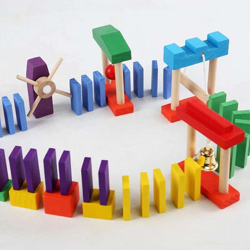 モンテッソーリ-子供向けの木製レインボードミノおもちゃ,オル - Wooden Blocks Stacking のレビューと価格