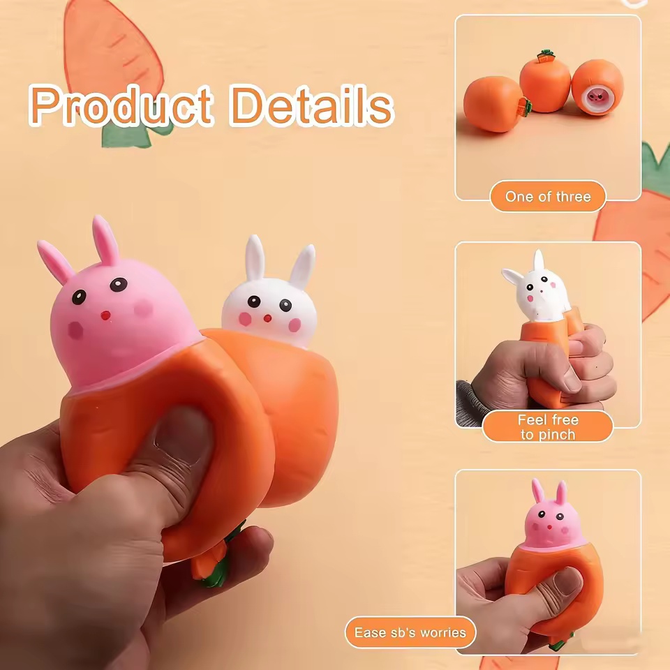 かわいいニンジンウサギのスクイーズトイユニークなニンジンカッ - Kids Toys Unique のレビューと価格