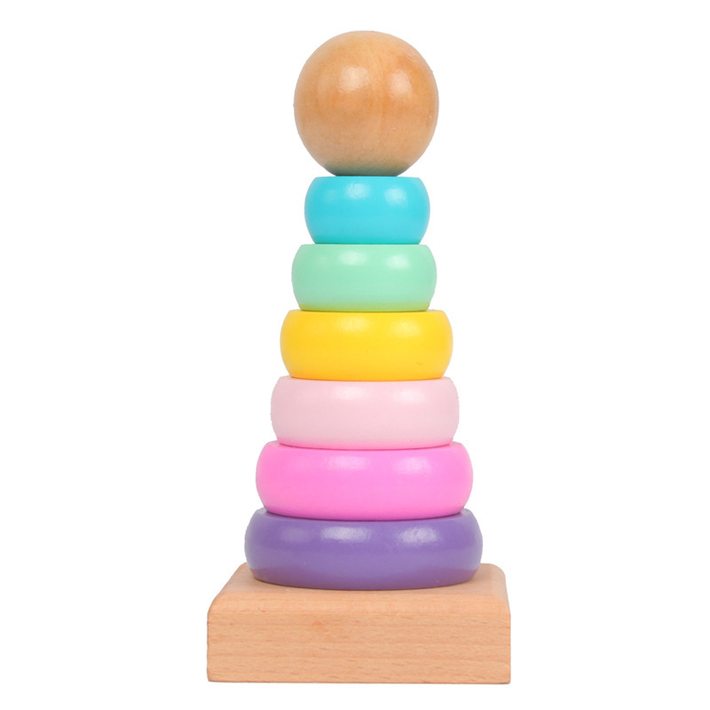 子供のためのレインボータワーフェルール木製おもちゃ、スタッキ - Wooden Blocks Stacking のレビューと価格