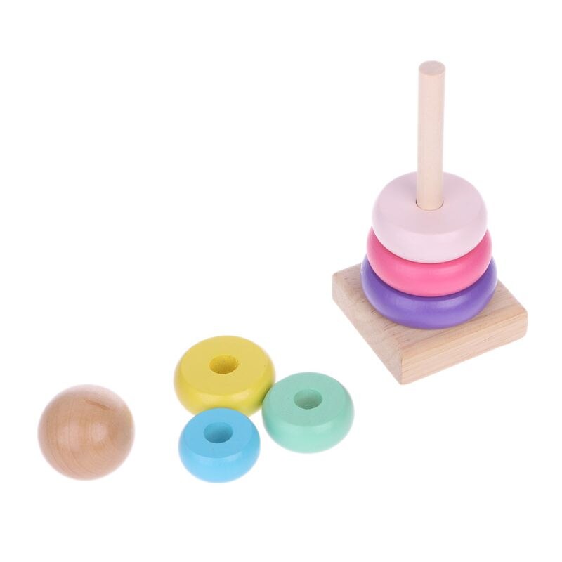 子供のためのレインボータワーフェルール木製おもちゃ、スタッキ - Wooden Blocks Stacking のレビューと価格