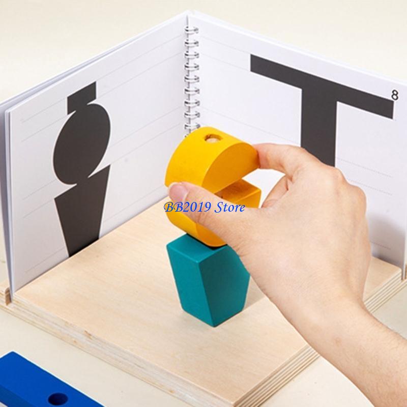 Q0kb木製パズルベビースタッキングブロック形状構造発達ブロ - Wooden Blocks Stacking のレビューと価格