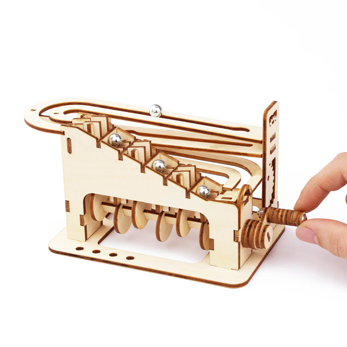 スパイラル マーブル ラン 3D 木製パズル 大人とティーン - Marble Run Set のレビューと価格