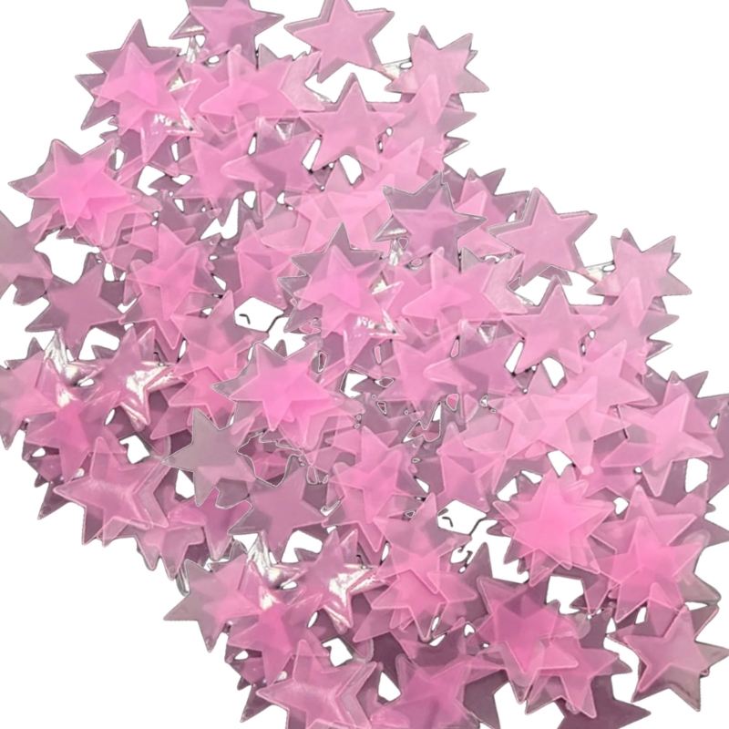 100枚パック 光る3Dスターステッカー 寝室の天井と壁の装 - Glow In Dark Stars のレビューと価格