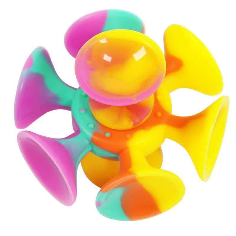 ユニークな吸盤付きシリコン製フィジェットスピナー、不安、AD - Kids Toys Unique のレビューと価格