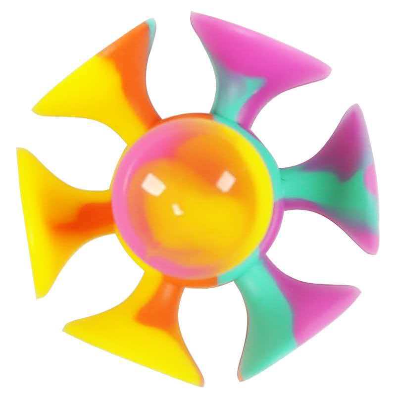 ユニークな吸盤付きシリコン製フィジェットスピナー、不安、AD - Kids Toys Unique のレビューと価格