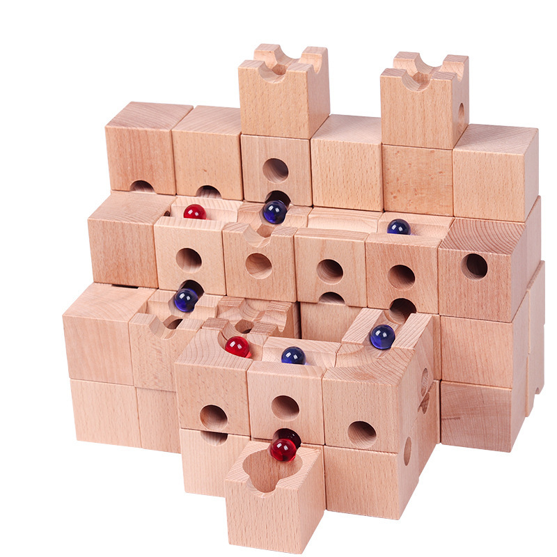 無垢材マーブルラン組み立てセット DIY組み立て式建設模型  - Marble Run Set のレビューと価格