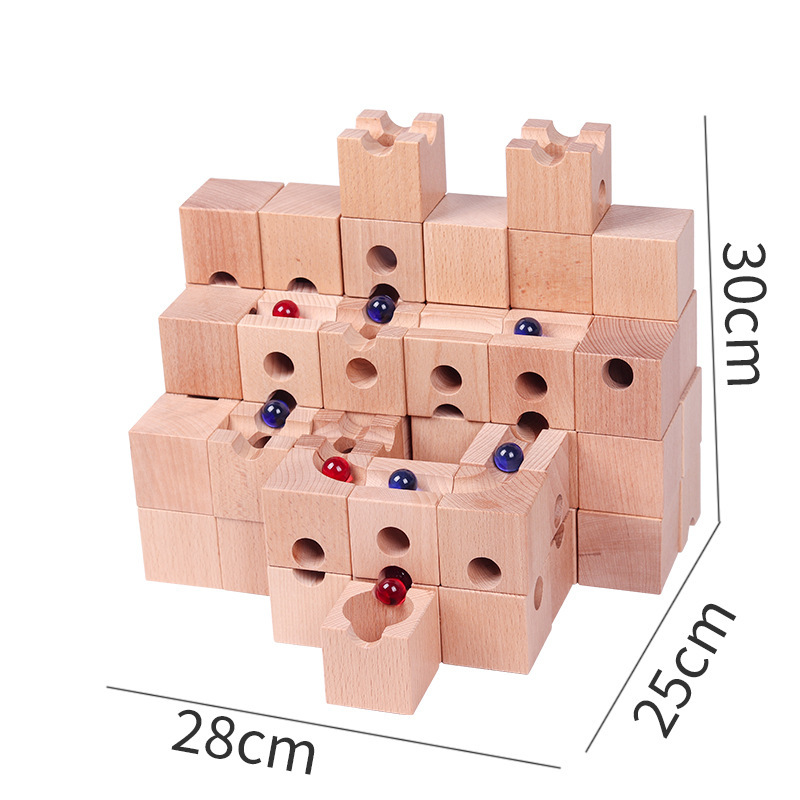 無垢材マーブルラン組み立てセット DIY組み立て式建設模型  - Marble Run Set のレビューと価格