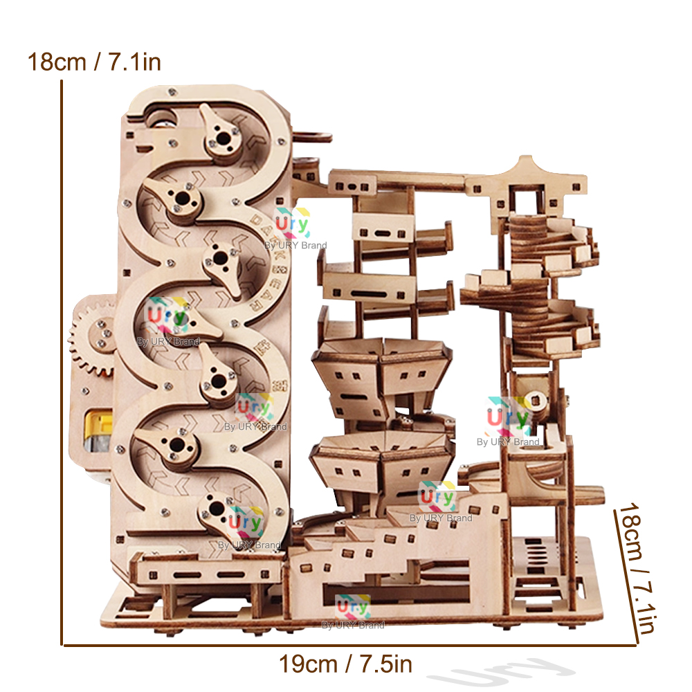ウリ3D木製パズル電動トラックデバイスマーブルランセット逆流 - Marble Run Set のレビューと価格