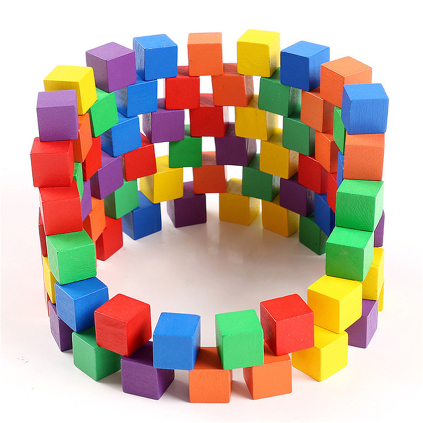 30 ピース/ロット 2X2CM 木製カラフルなキューブビル - Wooden Blocks Stacking のレビューと価格