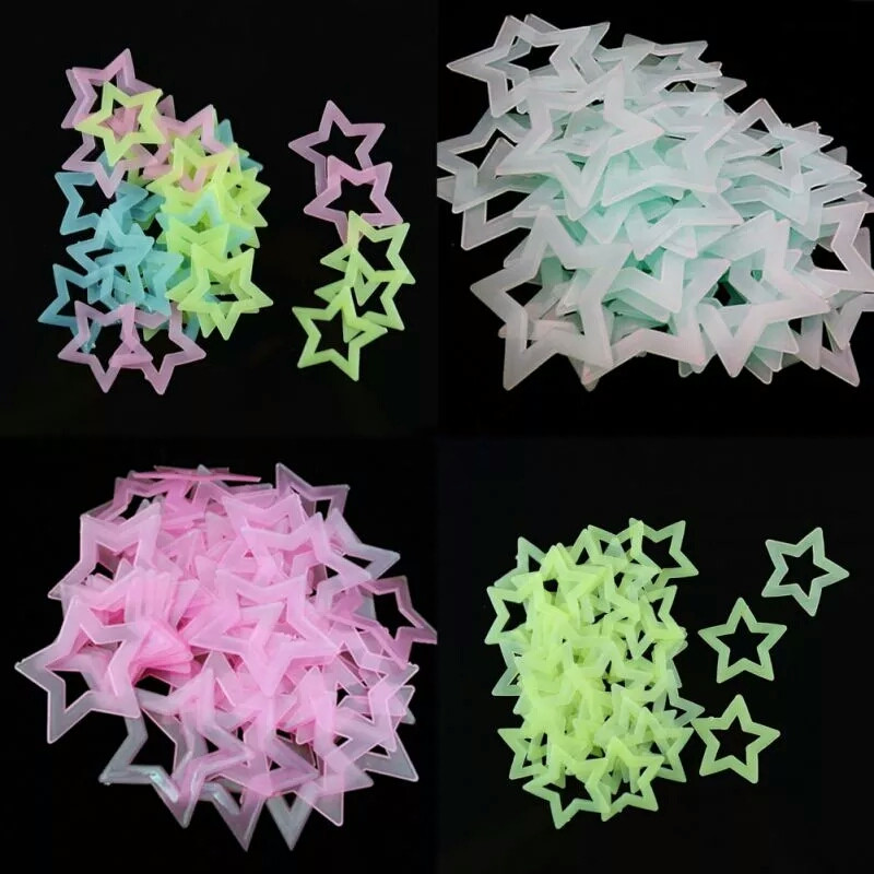 3D透かし彫りの壁のステッカー,壁のラベル,蛍光色,リビング - Glow In Dark Stars のレビューと価格