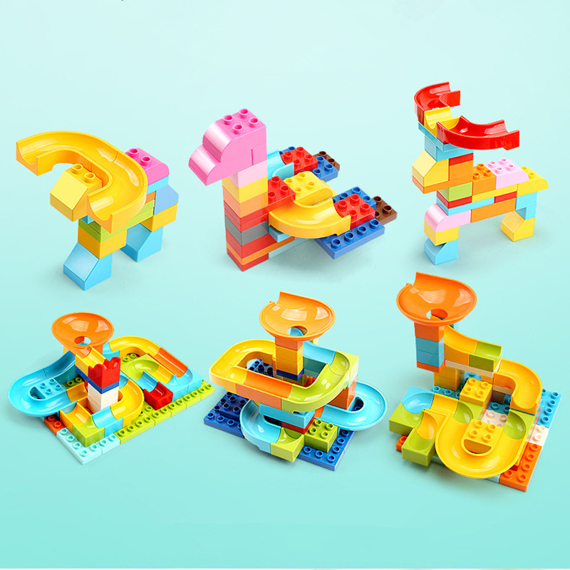 500 グラム/バッグかわいいビッグサイズクリエイティブビル - Marble Run Set のレビューと価格